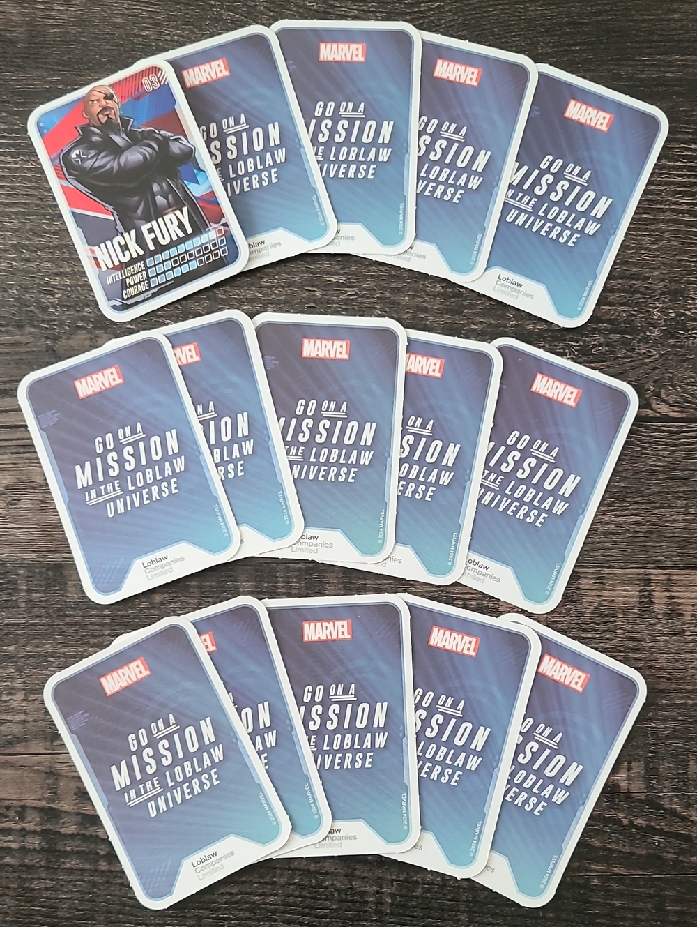 Marvel TRADING Cards 15 Pack Cards from Loblaws Go On A Mission Promotion 2024